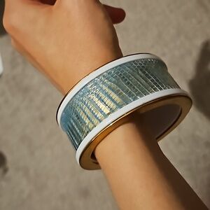 Snake print golden plated bracelet